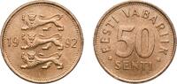 Estonia 50 Senti Estonia Republic 1992 M 50 Senti Copper-aluminium-nickel (93% Copper, 5% Aluminium, 2% Nickel) Mint of Finland (31200000) 2.88g -