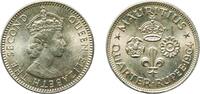 Mauritius ¼ Rupee Mauritius 1964 ¼ Rupee - Elizabeth II (1st portrait) Copper-nickel (400000) 2.95g UNC KM 36 Schön 35 -