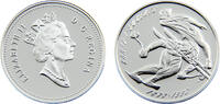 Canada 50 Cents Canada Commonwealth Elizabeth II 1998 50 Cents Ski Racing -