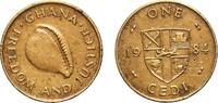 Ghana 1 Cedi Ghana Republic 1984 1 Cedi (round) Nickel brass Royal Mint (40000000) 2.23g XF KM 25 -