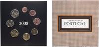 Portugal Portugal Third Republic 2008 INCM Euro set with 8 coins (2nd map) Bimetallic: nickel brass clad nickel centre in copper-nickel r -