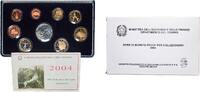 Italy Italy Republic 2004 R Proof Euro set with 9 coins (1st map, Silver coin weight 18gr) PF -