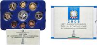 Italy Italy Republic 2008 R Proof Euro set with 9 coins (2nd map , Silver coin weight 18gr) PF -