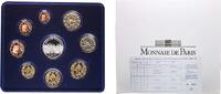 France France Fifth Republic 2007 Proof Euro set with 9 coins (2nd map , Silver Weight 15gr) PF -