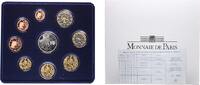 France France Fifth Republic 2009 Proof Euro set with 9 coins (2nd map , Silver Weight 15gr) PF -