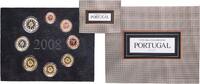 Portugal Portugal Third Republic 2008 Proof Euro set with 8 coins (2nd map) Bimetallic: nickel brass clad nickel centre in copper-nickel -