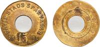Sweden 15 Öre Sweden Kingdom ND Token - 15 Öre Gävle Stads Spårvägar Brass 2.47g AU -