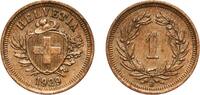 Switzerland (1848-date) 1 Rappen Switzerland Federal State 1929 B 1 Rappen (Wreath; bronze) Bronze (95% copper, 4% tin, 1% zinc) Bern Mint (4000000) 1.46g UNC KM -