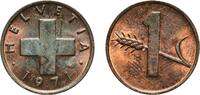 Switzerland (1848-date) 1 Rappen Switzerland Federal State 1971 1 Rappen (wheat spike) Bronze (95% copper, 4% tin, 1% zinc) Bern Mint (5030000) 1.53g UNC HMZ 2 -