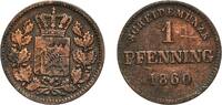 Kingdom of Bavaria 1 Pfennig Germany Kingdom of Bavaria German states 1860 1 Pfenning - Maximilian II Copper Munich Mint 1.21g VF AKS 161, 185 Jaeg 5 Bay 91 -
