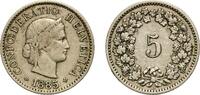 Switzerland (1848-date) 5 Rappen Switzerland Federal State 1885 B 5 Rappen (Libertas; copper-nickel) Copper-nickel (75% copper, 25% nickel, non-magnetic) Bern Mi -