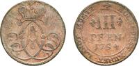 Bishopric of Münster 3 Pfenninge Germany Bishopric of Münster German states 1754 3 Pfenninge - Clemens August Copper Münster 2.76g VF KM 178 -