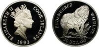 Cook Islands 50 Dollars Cook Islands New Zealand Free Association 1992 50 Dollars - Elizabeth II (Mandrill) Silver (.925) (25000) 19.3g PF KM 263 Schön -