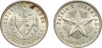 Cuba 20 Centavos Cuba First Republic 1949 20 Centavos Silver (.900) (silver 90%, copper 10%) Philadelphia Mint (13170000) 5g UNC KM 13 Y 7 Schön -