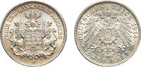 Free Hanseatic city of Hamburg 2 Mark Germany Free Hanseatic city of Hamburg Second Empire 1914 J 2 Mark Original luster Silver (.900) (327758) 11.11g UNC KM 612 AKS -