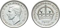 Australia 1 Crown Australia Commonwealth 1937 1 Crown - George VI (Coronation) Silver (.925) Royal Mint (1008000) 28.31g AU KM 34 Schön 28 -