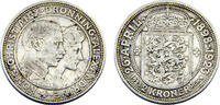 Denmark 2 Kroner Denmark Kingdom Christian X 1923 HCN;GJ 2 Kroner Silver wedding anniversary -