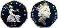 Great Britain 50 Pence Great Britain United Kingdom Elizabeth II 1997 50 Pence 3rd portrait, large type -