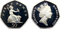 Great Britain 50 Pence Great Britain United Kingdom Elizabeth II 1997 50 Pence 3rd portrait, small type -