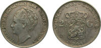 Netherlands Antilles 2½ Gulden Netherlands Antilles Curaçao Dutch colony 1944D 2½ Gulden - Wilhelmina Silver (.720) (Copper .280) Denver Mint 25g XF KM46 Scho -