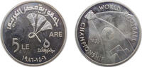 Egypt 5 Pounds Egypt Arab Republic of Egypt AH 1406 (1986) ( ١٩٨٦ - ١٤٠٦) 5 Pounds (World Football Championship) Silver (.720) (2150) 17.68g P -