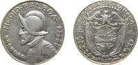 Panama ½ Balboa Panama Republic 1947 ½ Balboa Silver (.900) (Copper .100) Philadelphia Mint (450000) 12.5g VF KM 12 -