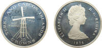 Turks and Caicos Islands 10 Crowns Turks and Caicos Islands British Overseas Territory 1976 10 Crowns - Elizabeth II (Salt Windmill) Silver (.925) Royal Canadian M -