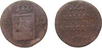 Norway 2 Skilling Norway Kingdom 1832 2 Skilling - Carl XIV Copper Kongsberg Mint 18.3g VF KM 295 -