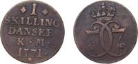 Denmark 1 Skilling Dansk Denmark Kingdom 1771 1 Skilling Dansk - Christian VII Copper (54757104) 11.8g VF KM 616 C 47 -