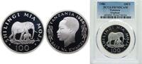 100 Shilingi 1986 Tanzania Tanzania Republic 1986 100 Shilingi (Conservation; Silver Proof Issue) Silver (.925) (25000) 19.44g PCGS PR70 Top Pop ...