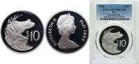 Fiji 10 Dollars Fiji Dominion 1986 10 Dollars - Elizabeth II (WWF) Silver (.925) (25000) 28.28g PCGS PR70 Top Pop KM 55 Schön 47 -