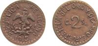 Mexico Mexico State of Aguascalientes 1915 2 Centavos (Tetela del Oro y Ocampo) Puebla Copper 1.55g AU KM 759 2 Centavos 1915 AU