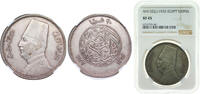 Egypt 20 Piastres Egypt Kingdom AH 1352 (1933) 20 Qirsh - Fuad (left) Silver (.833) Royal Mint (Tower Hill) (24000) 28g NGC XF 45 KM 352 -