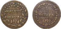 Switzerland 1 Batzen Switzerland Helvetic Republic 1799 1 Batzen / 10 Rappen Billon 2.5g VF HMZ 2 1189 Divo/Tob19 10 Hofer 19-27 KM A8 -