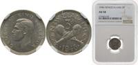 New Zealand New Zealand 1946 3 Pence - George VI (1st type) Silver (.500) (6080000) 1.4g NGC AU 58 KM 7 3 Pence 1946 NGC AU 58