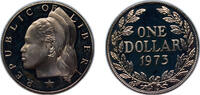 Liberia 1 Dollar Liberia Republic 1975 1 Dollar Copper-nickel (4056) 18g PF KM 18a -
