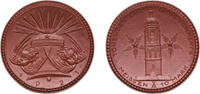 Germany 10 Mark Germany City of Meißen Weimar Republic 1921 10 Mark - Meissen Porcelain (brown) 13.5g UNC Scheuch 379a -