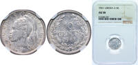 Liberia 10 Cents Liberia Republic 1961 10 Cents Silver (.900) (1200000) 2.07g NGC AU 58 KM 15 -