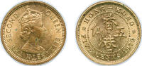 China 5 Cents China Hong Kong 1972 H 5 Cents - Elizabeth II (1st portrait; reeded edge) Nickel brass (14000000) 2.57g UNC KM 29.2 KM 29.3 -