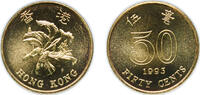 China 50 Cents China Hong Kong 1993 50 Cents Brass plated steel 4.84g UNC KM 68 Schön 52 -