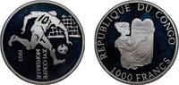 Republic of the Congo 1000 Francs CFA Republic of the Congo 1997 1000 Francs CFA (FIFA World Cup 1998) Silver (.999) 15.01g PF KM 39 Schön 32 -