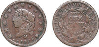 United States 1 Cent United States 1837 Hard Times Token - Liberty, 15 stars / Not One Cent Copper 8.14g F HT 36 -