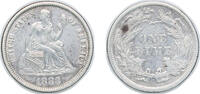 United States 1 Dime United States Federal republic 1883 1 Dime Seated Liberty Dime (w/o stars, increased weight) Silver (.900) (.100 copper) (7674 -