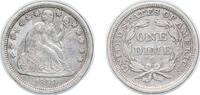 United States 1 Dime United States Federal republic 1859 O 1 Dime Seated Liberty Dime (reduced weight) Silver (.900) (.100 copper) (480000) 2.49g V -