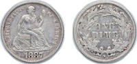 United States 1 Dime United States Federal republic 1887 S 1 Dime Seated Liberty Dime (w/o stars, increased weight) Silver San Francisco Mint (4454 -