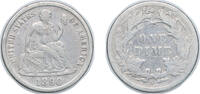 United States 1 Dime United States Federal republic 1890 S 1 Dime Seated Liberty Dime (w/o stars, increased weight) Silver (.900) (.100 copper) San -