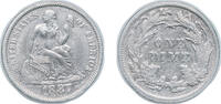 United States 1 Dime United States Federal republic 1887 1 Dime Seated Liberty Dime (w/o stars, increased weight) Silver (.900) (.100 copper) Phila -
