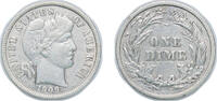 United States 1 Dime United States Federal republic 1909 1 Dime Barber Dime Silver (.900) (.100 copper) Philadelphia Mint (10240000) 2.5g XF KM 113 -