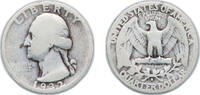 United States ¼ Dollar United States Federal republic 1932 S ¼ Dollar Washington Silver Quarter Silver (.900) (408000) 6.25g F KM 164 Schön 168 -