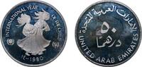 United Arab Emirates 50 Dirhams United Arab Emirates 1400 (1980) CHI 50 Dirhams - Zayed (IYC) Silver (.925) (8031) 27.14g PF KM 7 -